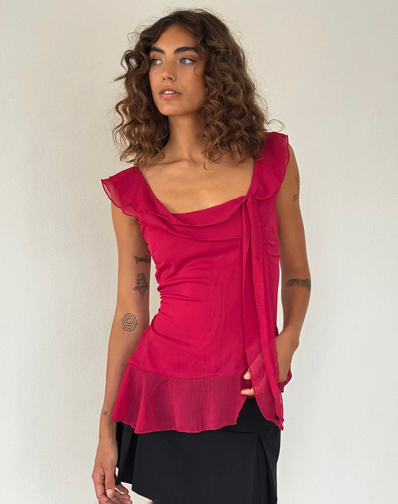 Bild von Piro Rüschen-Langarmshirt in Burgundy
