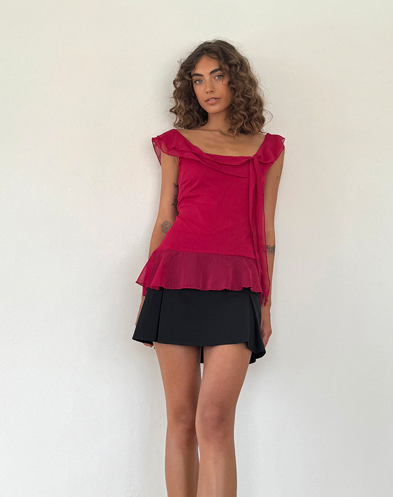 Bild von Piro Rüschen-Langarmshirt in Burgundy