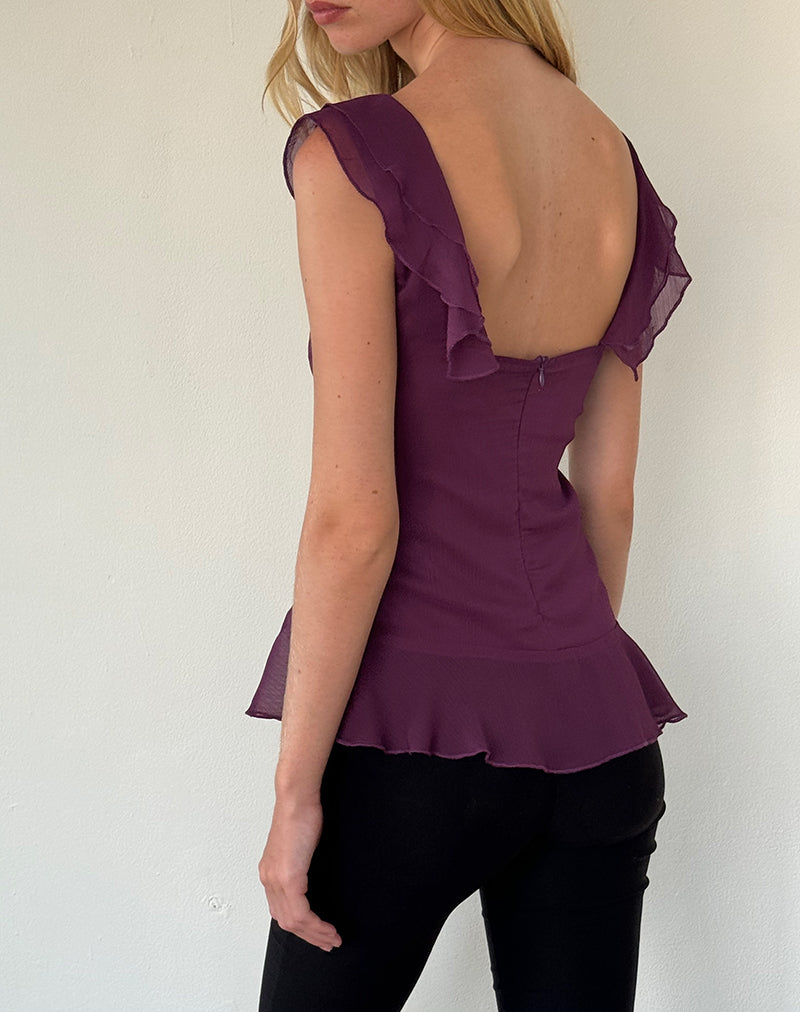 Bild von Piro Top aus Chiffon Aubergine
