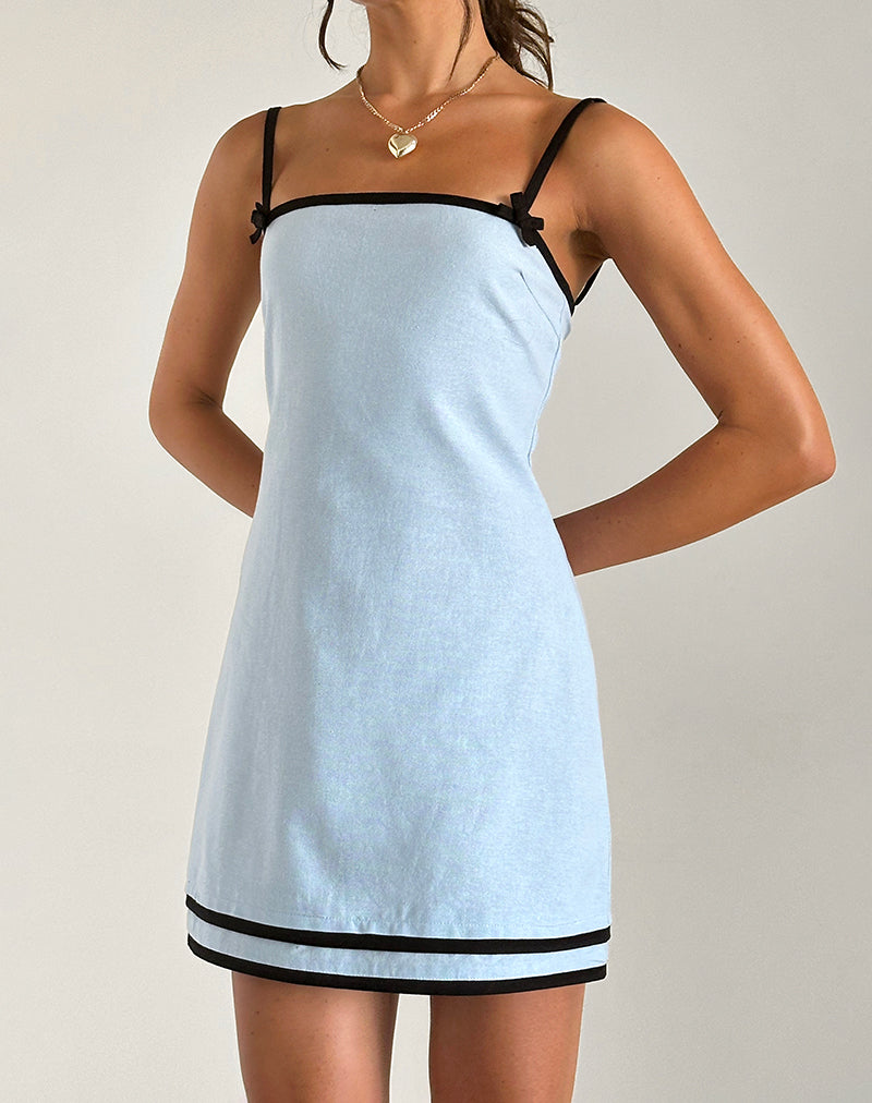 Plasina Minikleid aus Leinen Blau