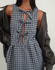 Image of Prelith Midikleid in Schwarz Grau Tonal Gingham