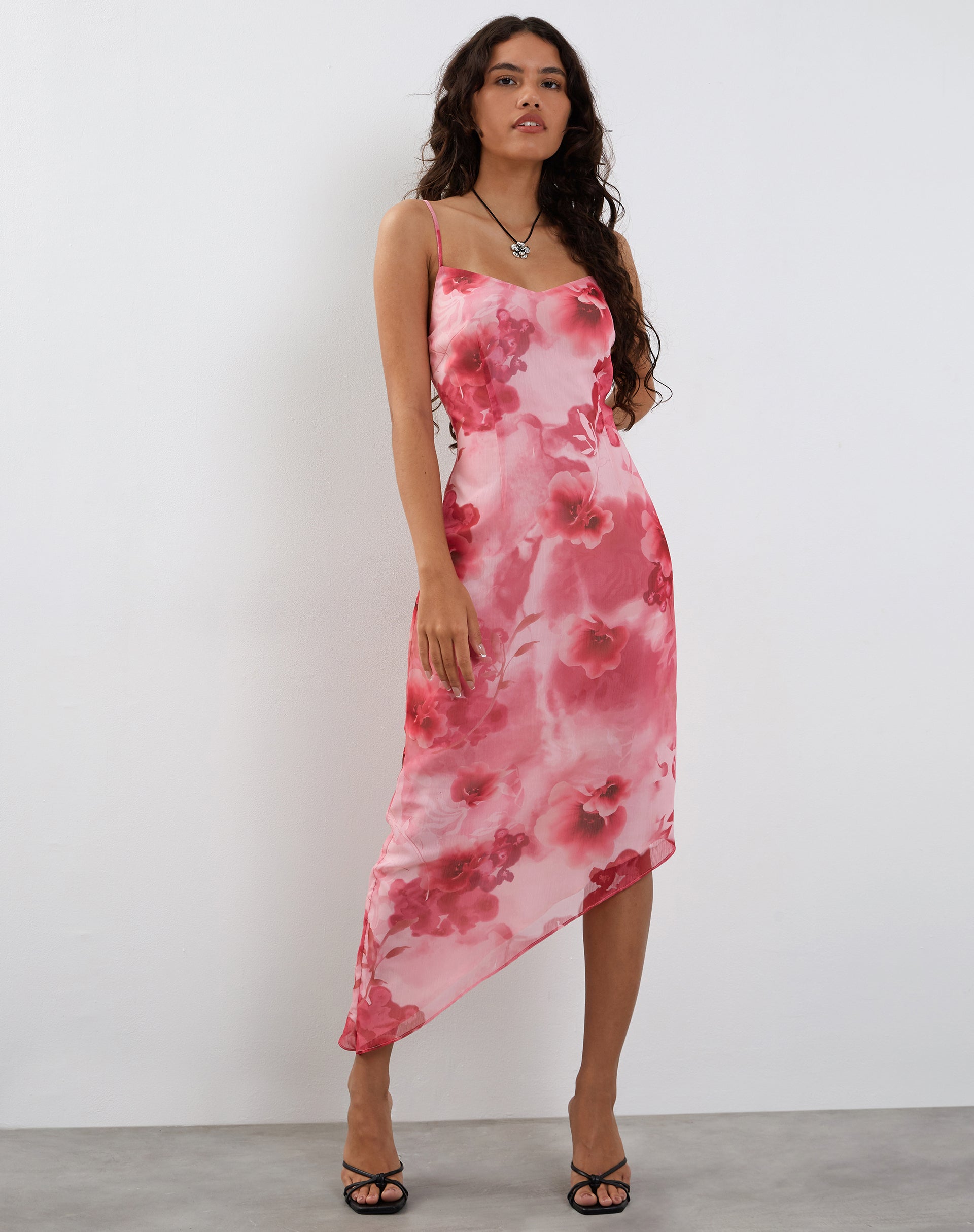Bild von Preston Midikleid in Watercolour Floral Pink