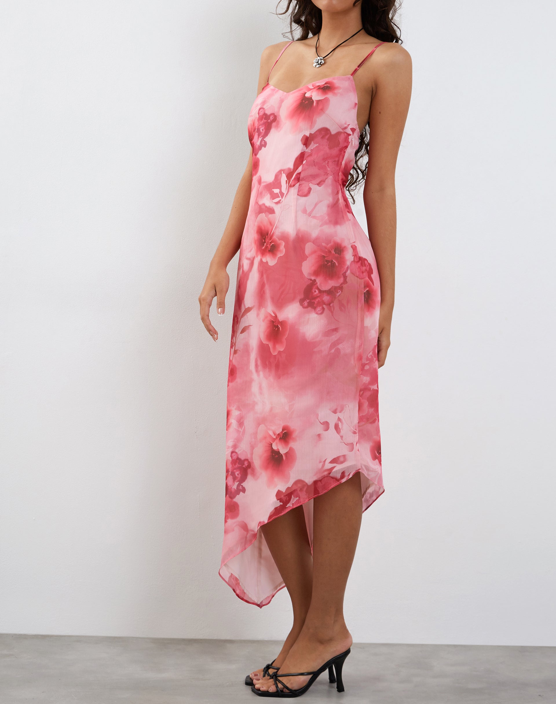 Bild von Preston Midikleid in Watercolour Floral Pink