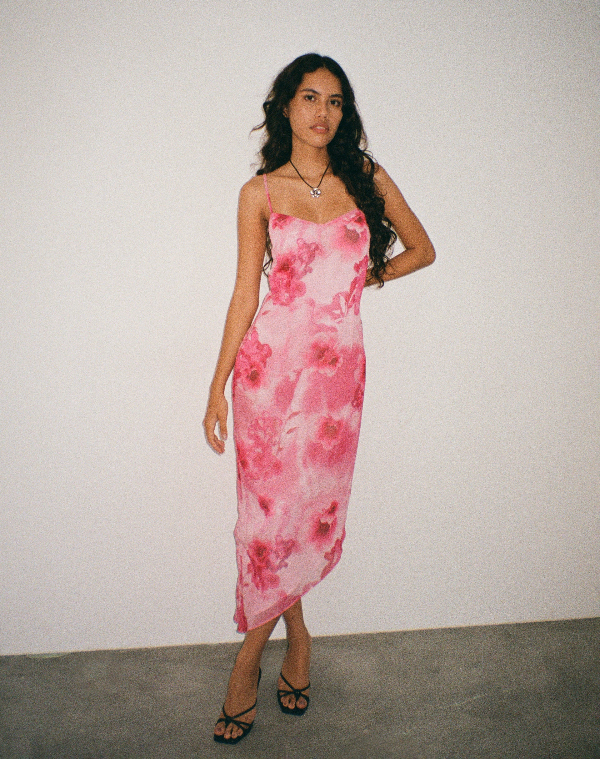 Bild von Preston Midikleid in Watercolour Floral Pink