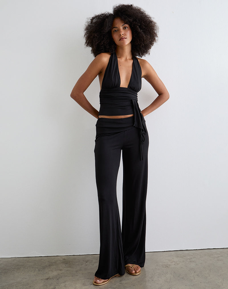 Image of Donata Hose in Schwarz mit Gürtel