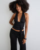 Image of Prilla Neckholder-Top aus Cupro Schwarz