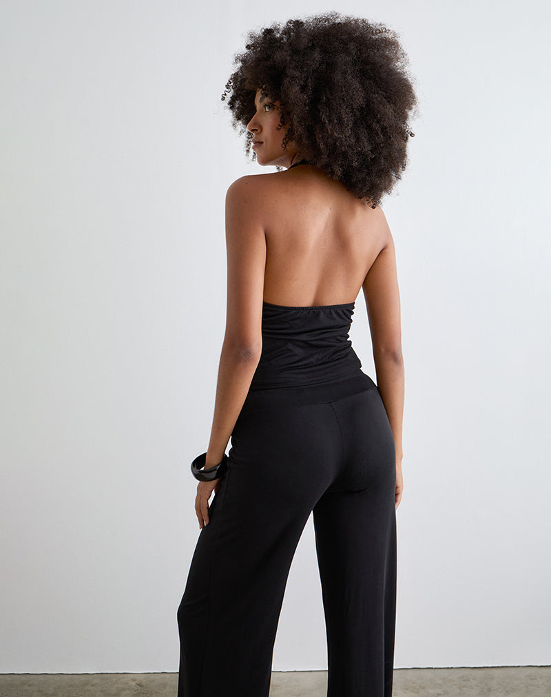 Image of Prilla Neckholder-Top aus Cupro Schwarz