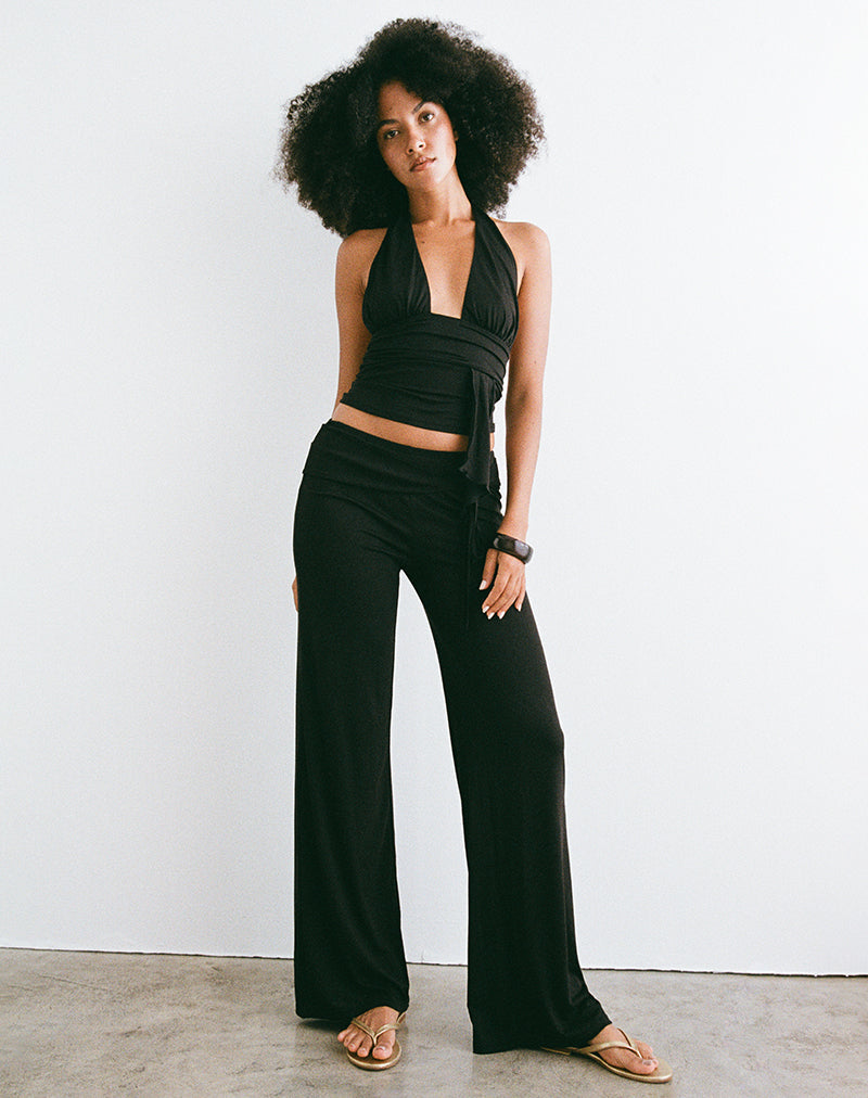 Donata-Hose in Schwarz mit Gürtel