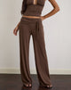 Image of Donata Hose aus Cupro Dunkelbraun