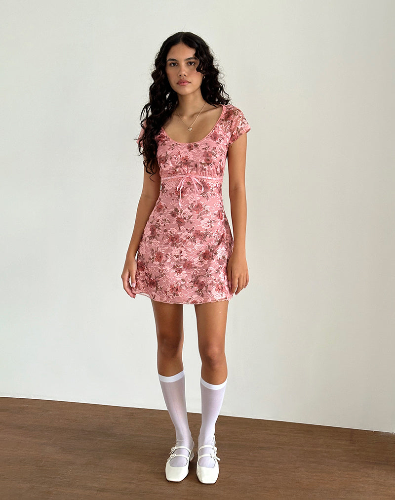 Image of Prinsa Kleid in Rosa Spitze Floral Bloom