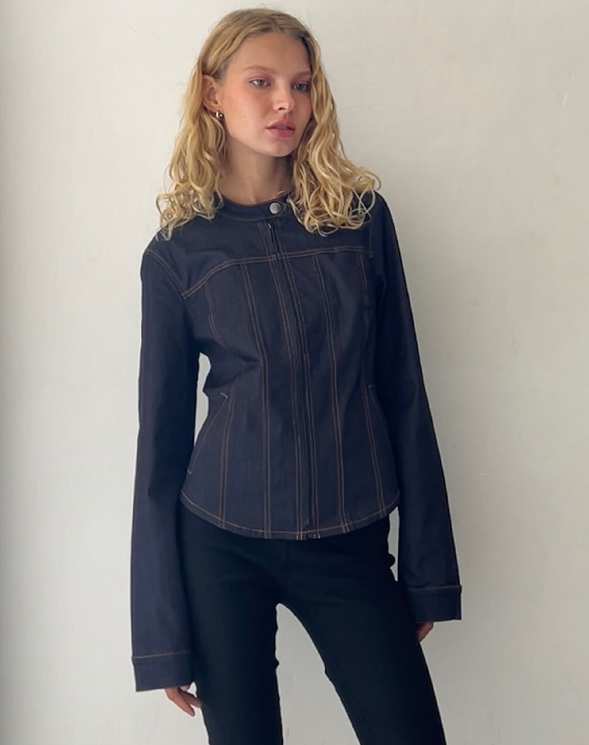 Image of Puria Maßgeschneiderte Jacke im Denim-Look