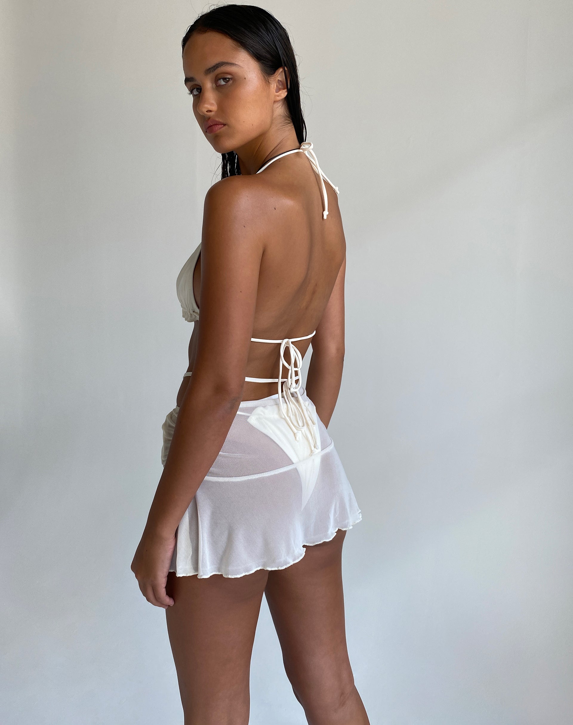 Image of Rudra Rüschen Mini-Baderock aus Mesh Creme