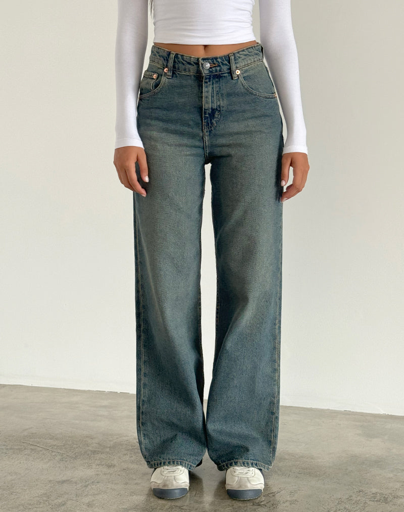 Parallel Jeans in Braun und Blau Acid