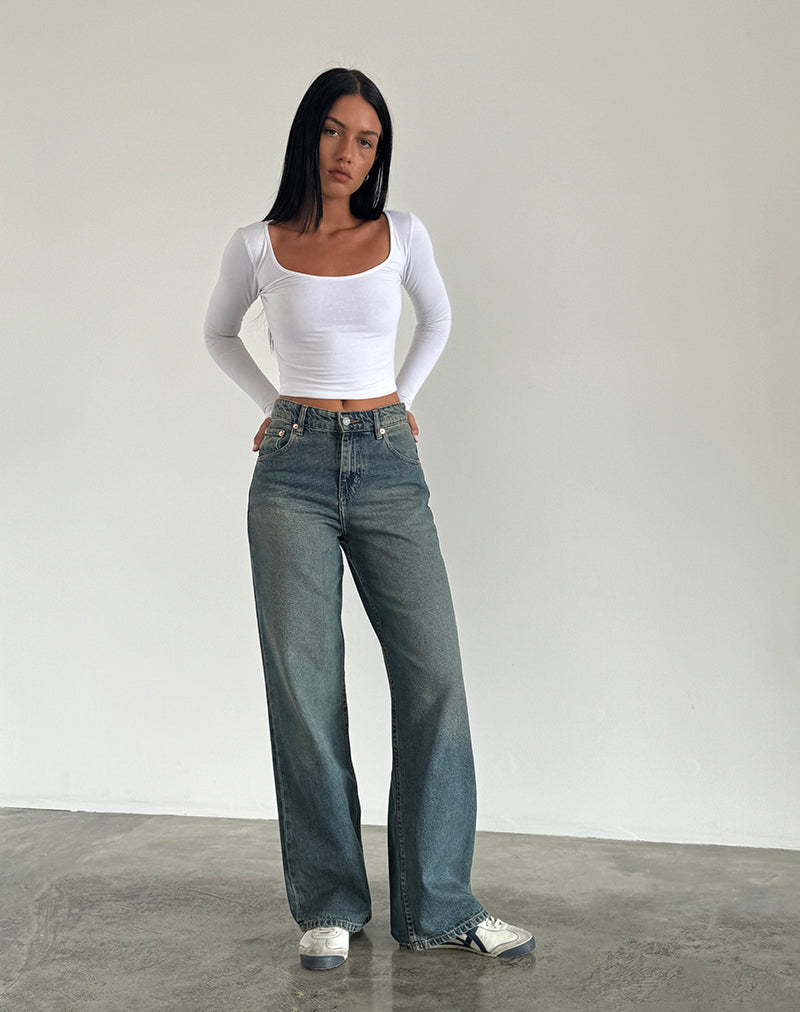 Parallel Jeans in Braun und Blau Acid