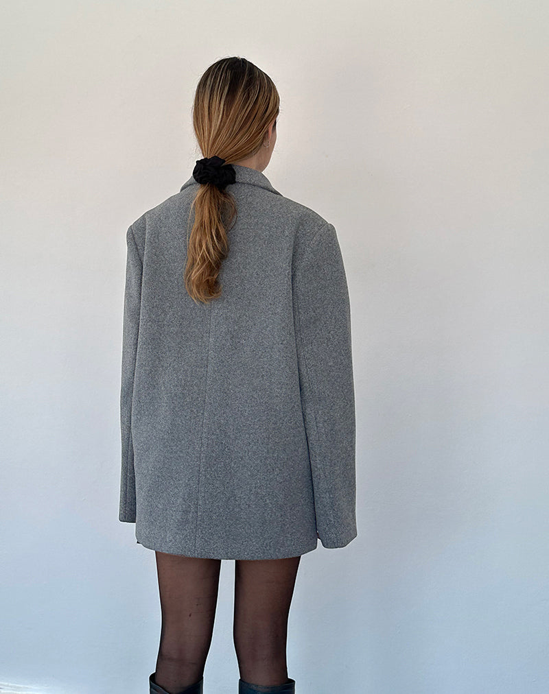 Image of Binaiya Blazer aus Wolle in Übergröße in Grau