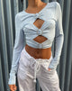 image of Ruti Langärmeliges Top aus Krepp in Babyblau