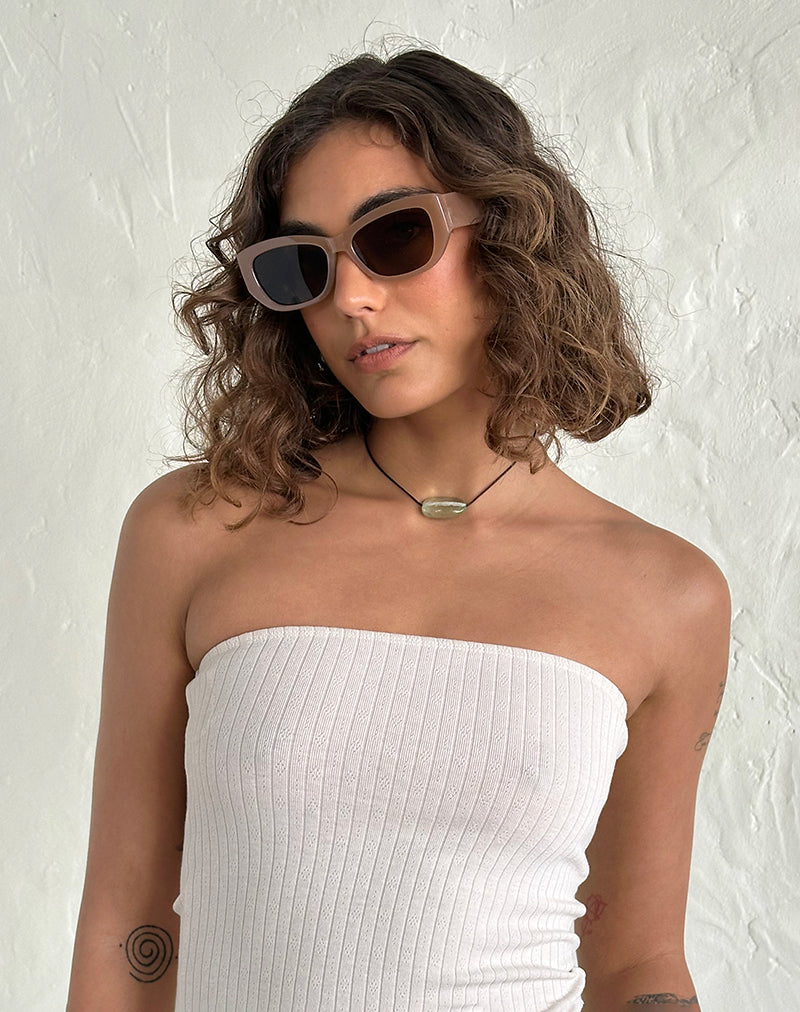 Rabori Rechteckige Sonnenbrille in Tan