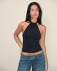 Image of Raceline Neckholder-Top aus Rayon Jersey Schwarz