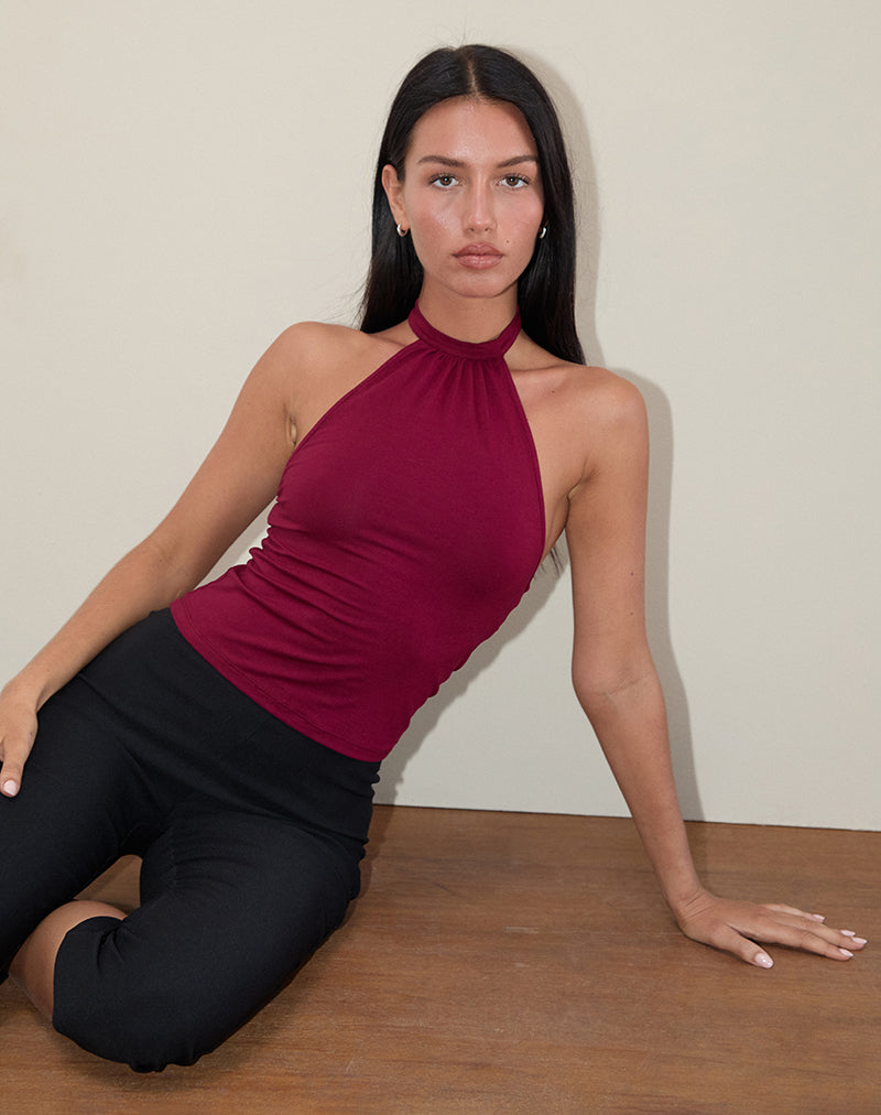 Bild von Raceline Top aus Rayon Jersey Burgundy
