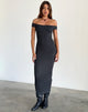 Image of Racha Bardot Maxikleid aus dicker Rippe in Black Forest
