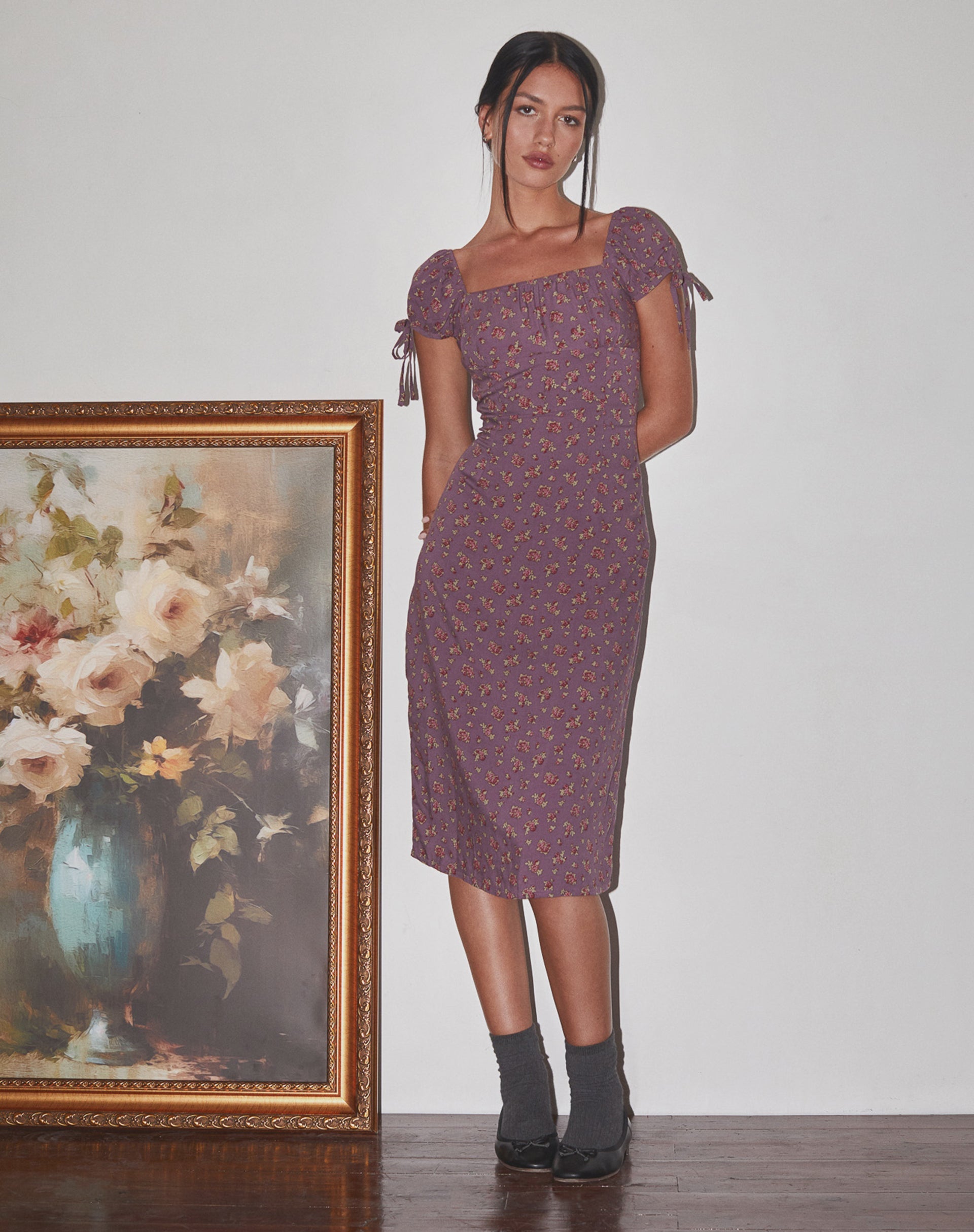 Image of Rachana Midikleid in fließendem Rosa Deep Purple