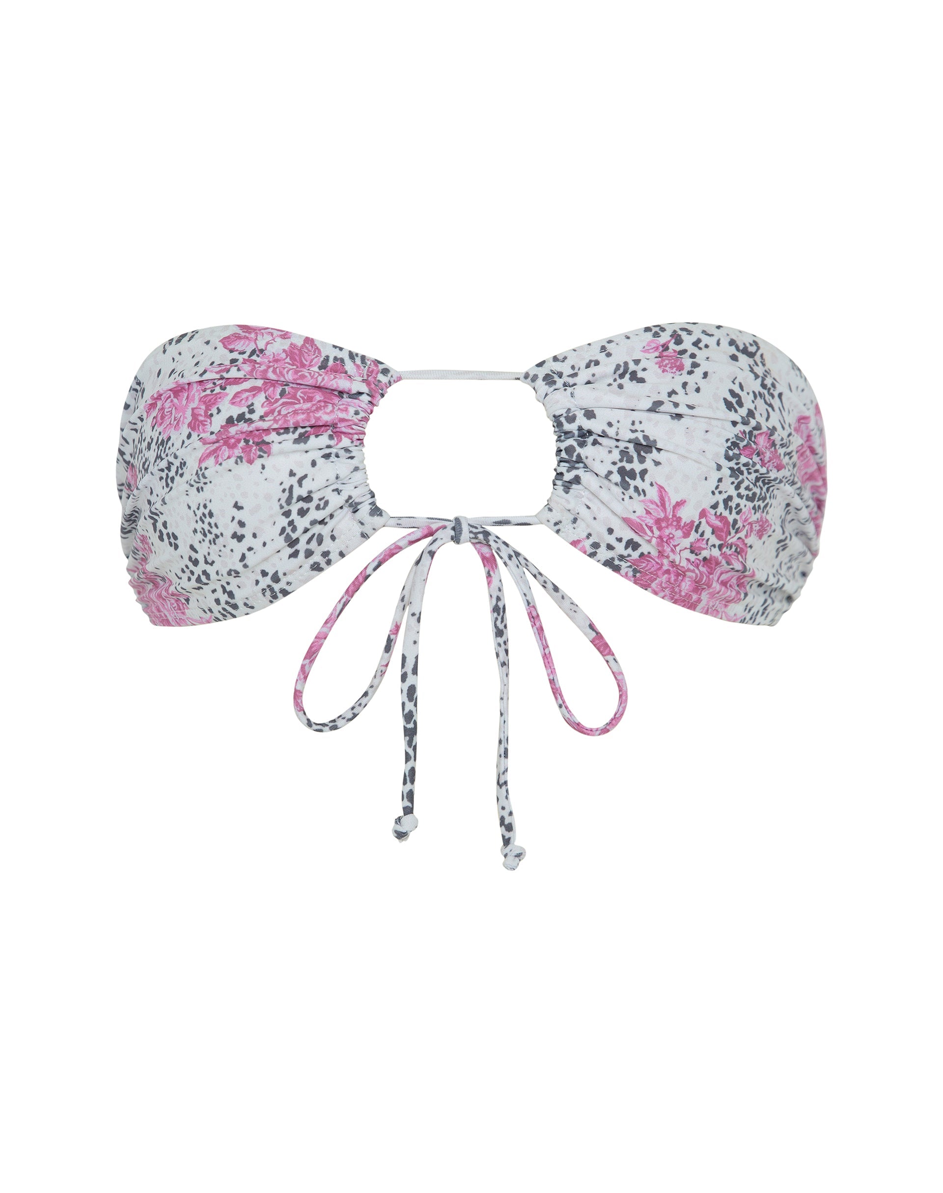 Image of Racola Bikini-Oberteil mit weißem Dschungel-Blumenprint