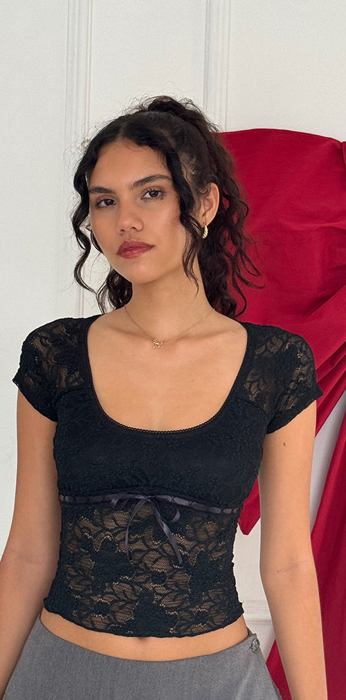 Image of Rada Top aus Spitze Schwarz