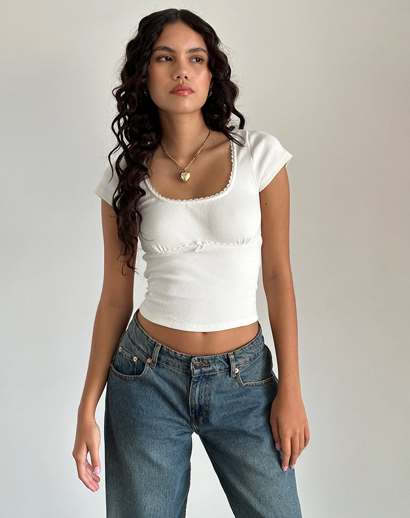 Rada Top aus Rippe Off White