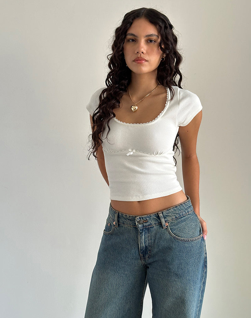 Bild von Rada Top in Rippe Off White