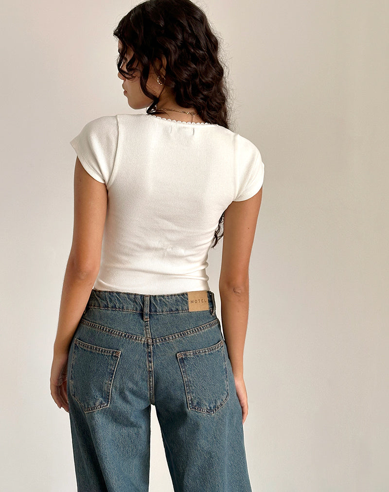 Bild von Rada Top in Rippe Off White