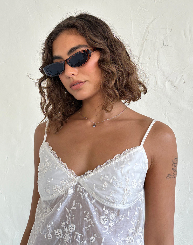 Radiata Rechteckige Sonnenbrille aus Schildpatt