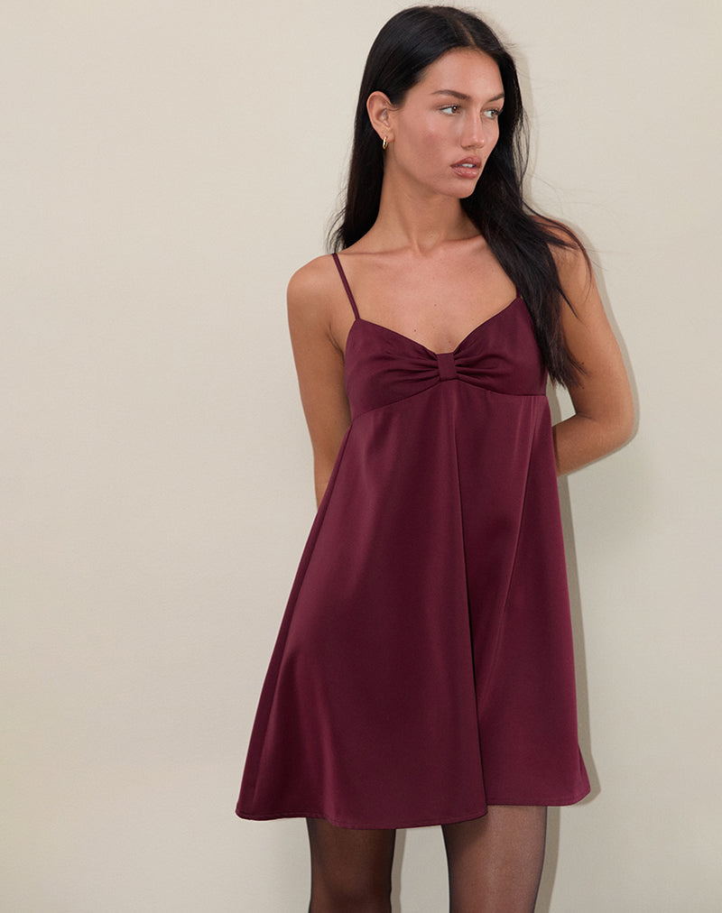 Image of Rafaila Mini-Slipkleid aus Satin Burgundy