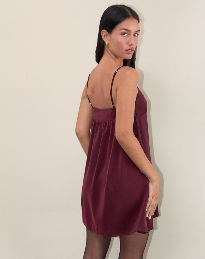 Image of Rafaila Mini-Slipkleid aus Satin Burgundy