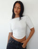 Image of Ralda Top mit geschwungenem Saum aus Baumwolle und Hanf Weiß