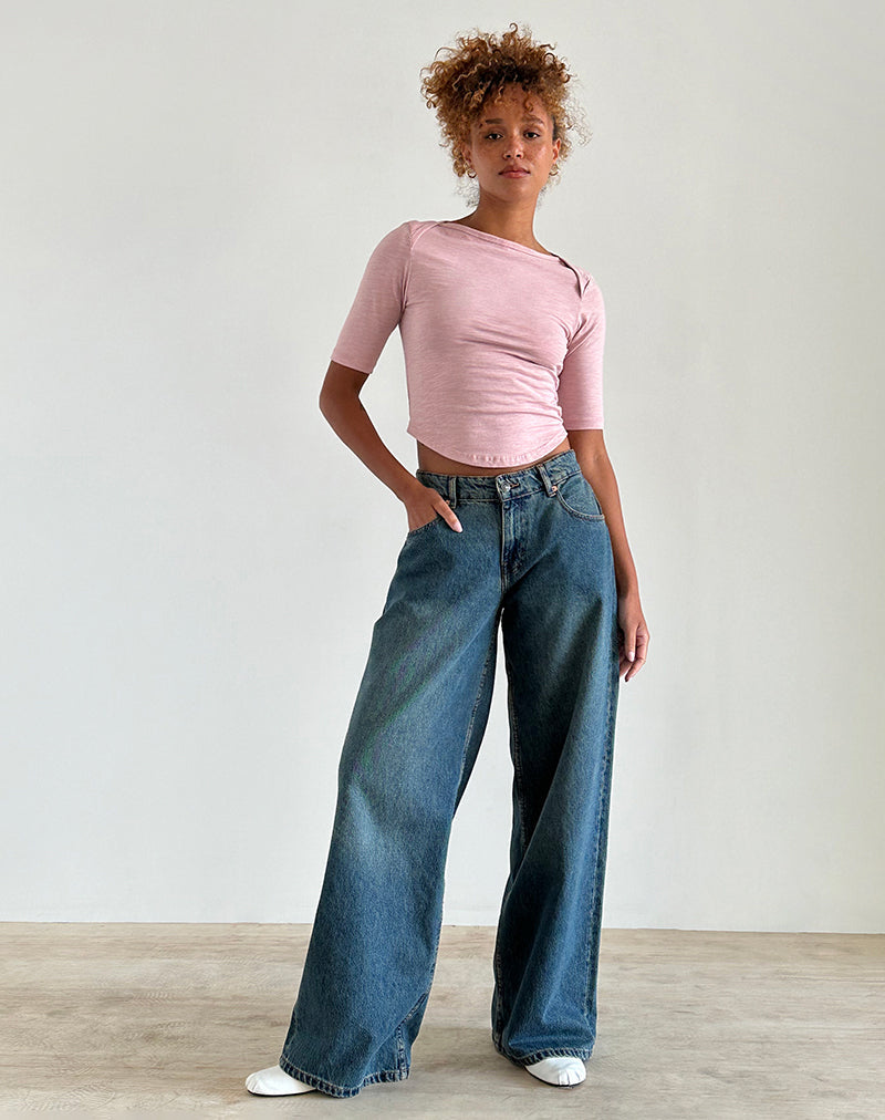 Bild von Ralda Curved Jersey Tee in Pink Lady