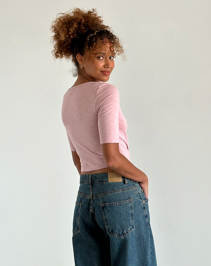 Bild von Ralda Curved Jersey Tee in Pink Lady