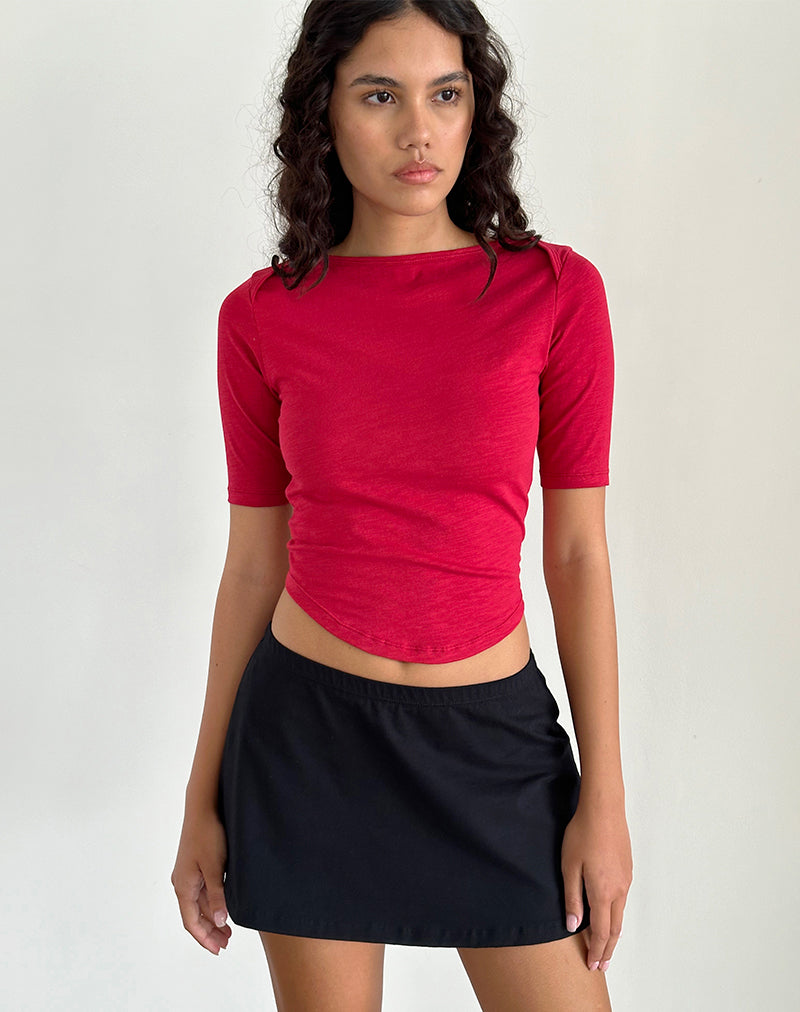 Bild von Ralda Curved Jersey Tee in Adrenalinrot