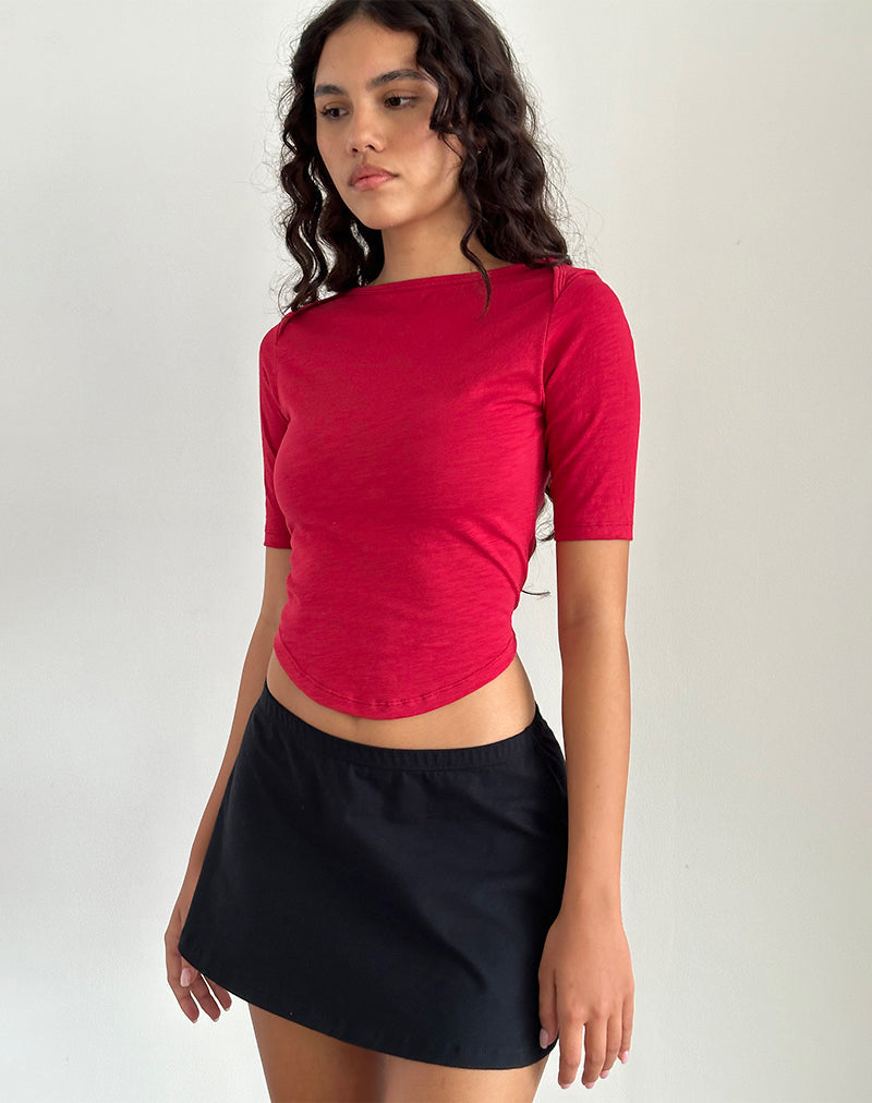 Bild von Ralda Curved Jersey Tee in Adrenalinrot