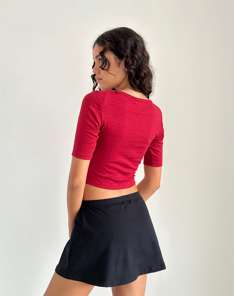 Bild von Ralda Curved Jersey Tee in Adrenalinrot
