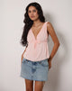 Bild von Ralia Tie Front Top in Peplum Hellrosa