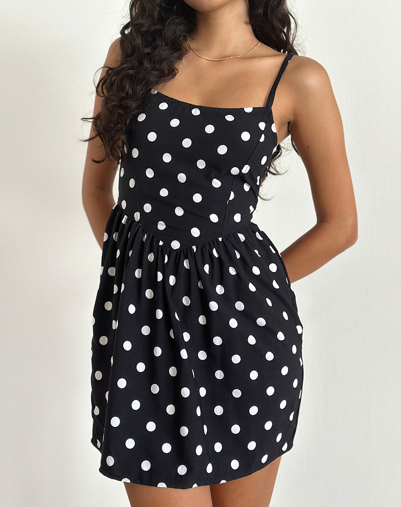 Image of Ramana Minikleid in 80s Polka Schwarz