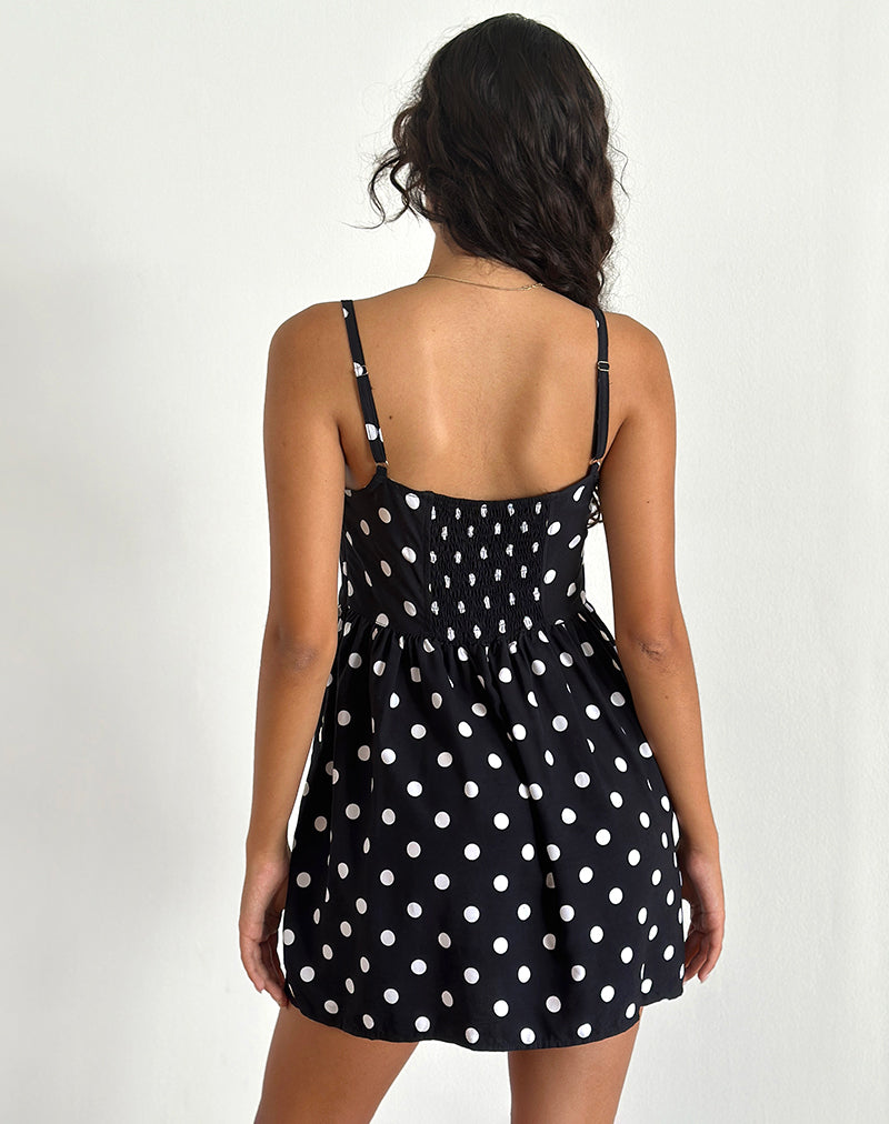 Image of Ramana Minikleid in 80s Polka Schwarz