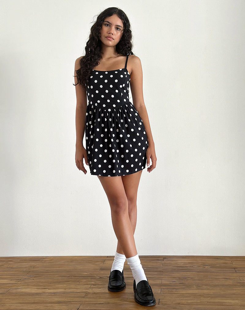 Ramana Minikleid in 80s Polka Schwarz