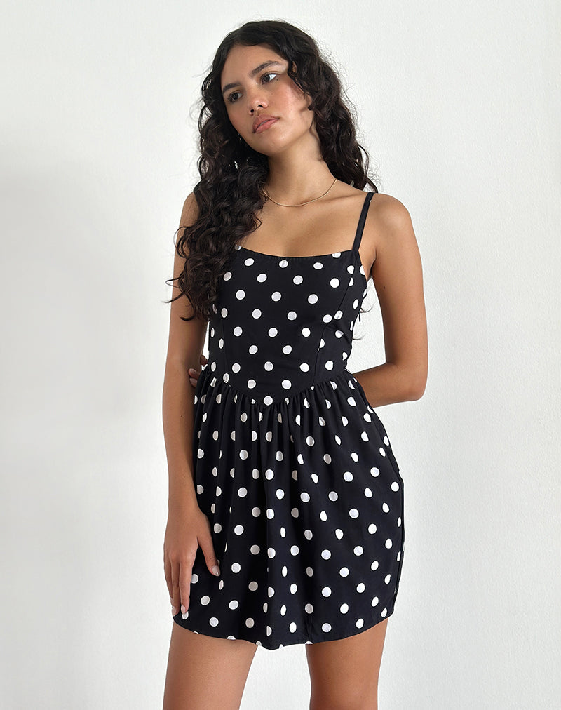 Ramana Minikleid in 80s Polka Schwarz