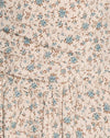 Blau Floral Elfenbein
