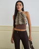 Image of Rania Top aus Chiffon Wild Animal Align Braun