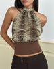Image of Rania Top aus Chiffon Wild Animal Align Braun
