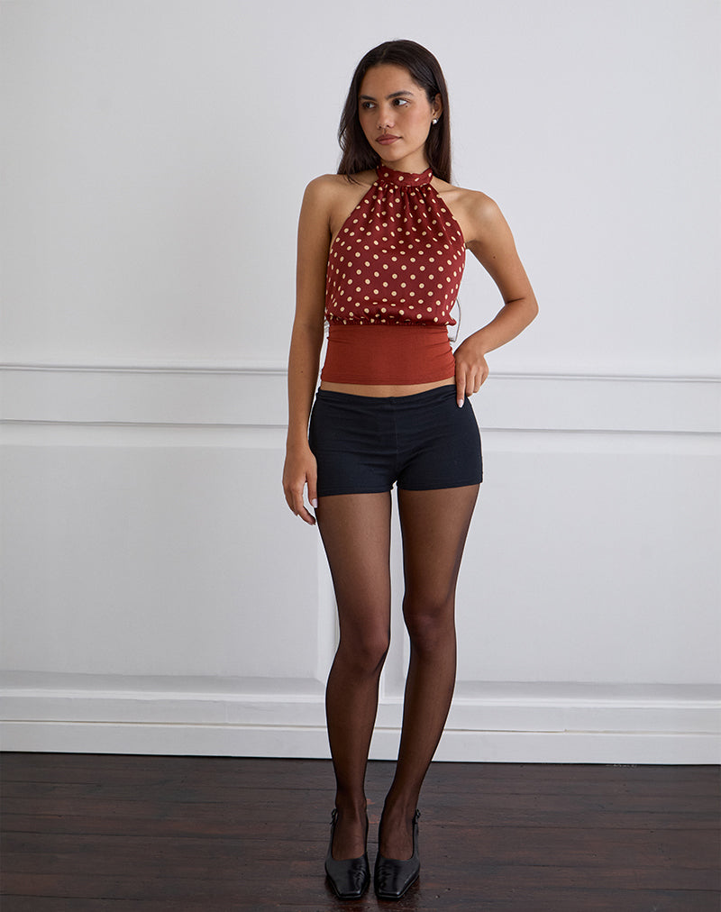Rania Rückenfreies Top in Polka Burnt Red