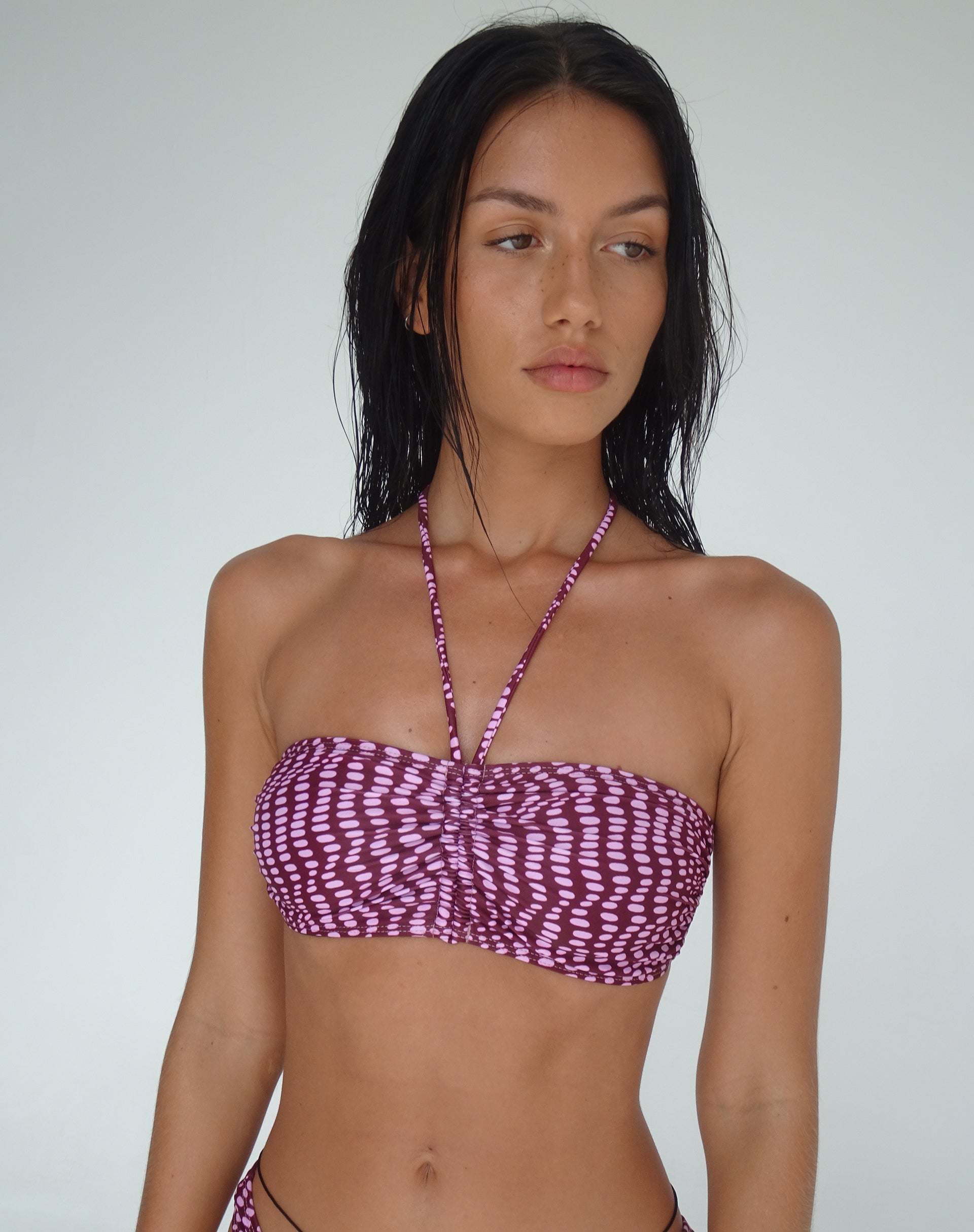 Image of Raqui Bikinioberteil in Lila Unregelmäßig Polka