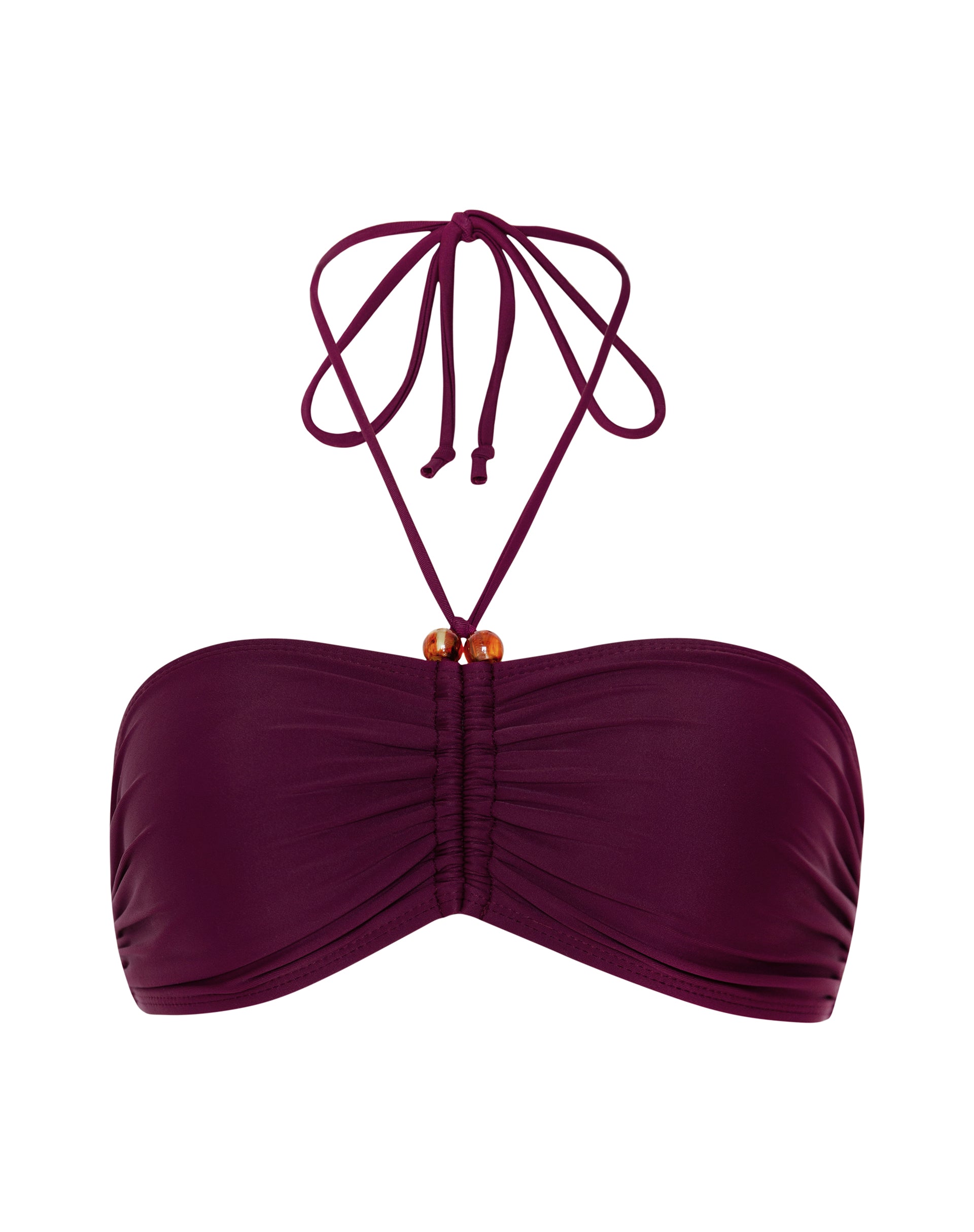 Bilder von Raqui Perlen-Bikini-Oberteil in Burgundy